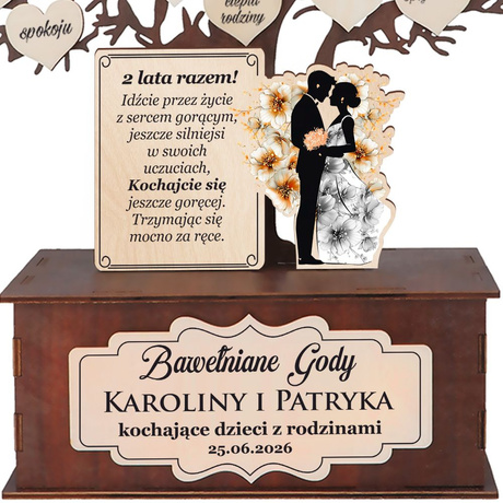 PREZENT NA 2 ROCZNICĘ ŚLUBU JUBILEUSZ SREBRNE GODY PAMIĄTKA 2-lecie ślubu