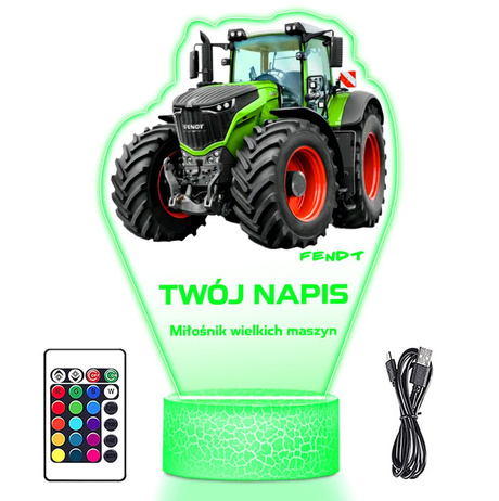 LAMPKA NOCNA LED 3D Traktor Fendt prezent dziecka URODZINY statuetka