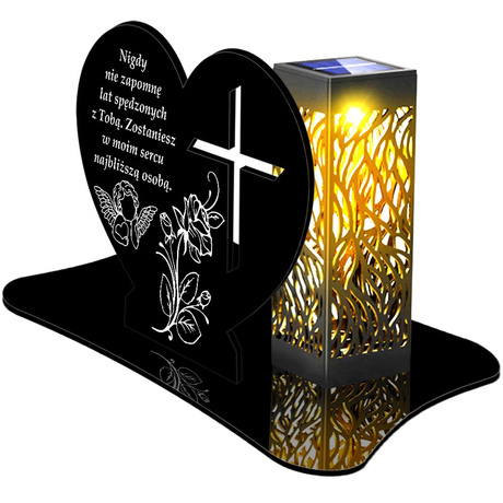 ZNICZ SOLARNY LED WIECZNY PODSTAWKA NA CMENTARZ GRÓB lampka Serce 3D 