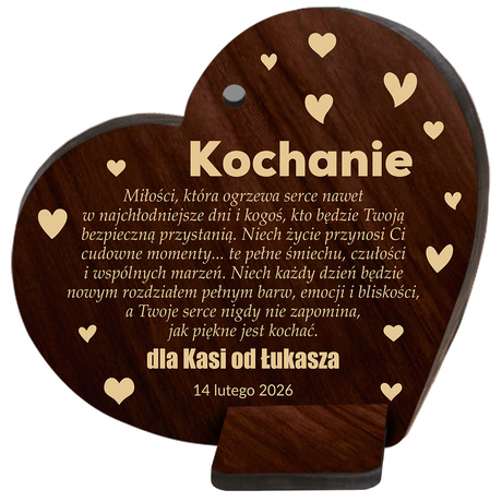 OBRAZEK SERCE prezent Walentynki Rocznica żony dziewczyny męża Z GRAWEREM