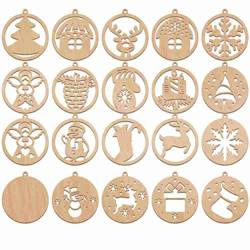 BOMBKI drewniane ozdoby dekoracje świąteczne 20szt