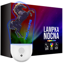 Lampka Nocna LED dla Dziecka KOŃ KONIK ZWIĘRZĘ kontaktu gniazdka CZUJNIK