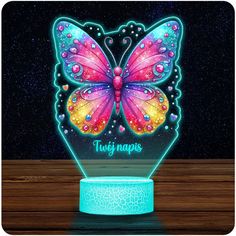 LAMPKA NOCNA LED 3D MOTYL MOTYLEK prezent dziecka URODZINY statuetka