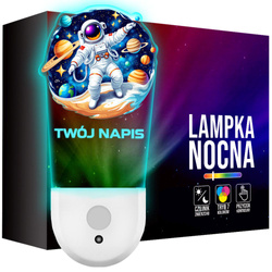 Lampka Nocna LED dla Dziecka ASTRONAUTA KOSMOS kontaktu gniazdka CZUJNIK