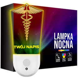 Lampka Nocna LED dla Dziecka Służba Zdrowia do kontaktu gniazdka CZUJNIK
