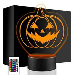 LAMPKA NOCNA LED HALLOWEEN DYNIA 3D + PILOT prezent URODZINY statuetka