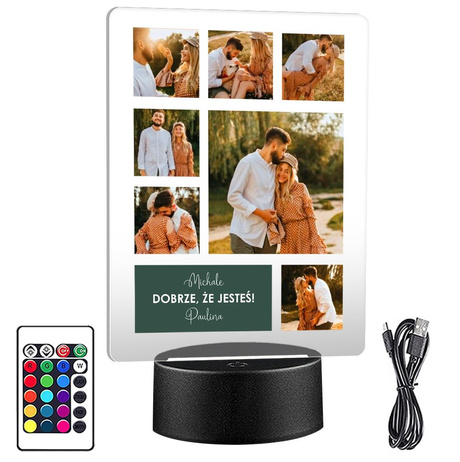 Lampka Nocna ramka prezent na WALENTYNKI DZIEWCZYNY chłopaka żony męża NIEJ z personalizacją