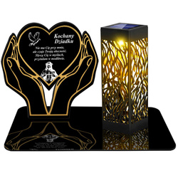 ZNICZ SOLARNY LED WIECZNY PODSTAWKA NA CMENTARZ GRÓB lampka 3D DLA DZIADKA