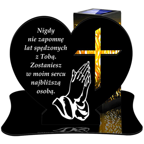 ZNICZ SOLARNY LED WIECZNY PODSTAWKA NA CMENTARZ GRÓB lampka Serce 3D 