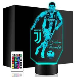 LAMPKA NOCNA LED PIŁKARZ PIŁKA Cristiano Ronaldo prezent URODZINY + PILOT