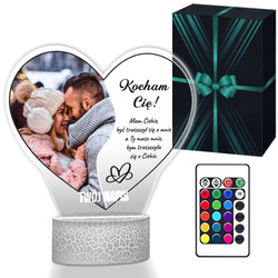 Lampka Nocna ramka prezent na WALENTYNKI DZIEWCZYNY chłopaka żony męża NIEJ z personalizacją