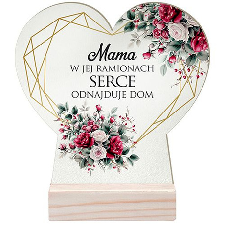 STATUETKA SERCE PREZENT NA DZIEŃ MAMY UPOMINEK Z NADRUKIEM MAMA DLA MATKI