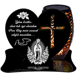 ZNICZ SOLARNY LED WIECZNY PODSTAWKA NA CMENTARZ GRÓB Krzyż EFEKT PŁOMIENIA