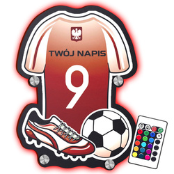 LAMPKA NOCNA LED Koszulka Piłkarska prezent DLA DZIECKA NA ŚCIANĘ UPOMINEK