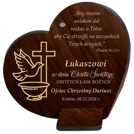 PREZENT NA CHRZEST - PAMIĄTKA CHRZTU piękny obraz ANIOŁEK OBRAZEK Z GRAWEREM