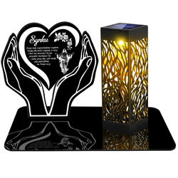 ZNICZ SOLARNY LED WIECZNY PODSTAWKA dla Syna NA CMENTARZ GRÓB lampka 3D