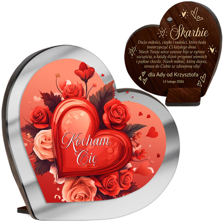 OBRAZEK SERCE prezent Walentynki Rocznica żony dziewczyny męża Z GRAWEREM