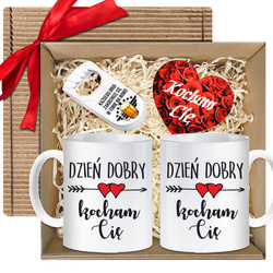 Zestaw prezentowy DLA PARY kubki PREZENT na WALENTYNKI DLA NIEJ DLA NIEGO