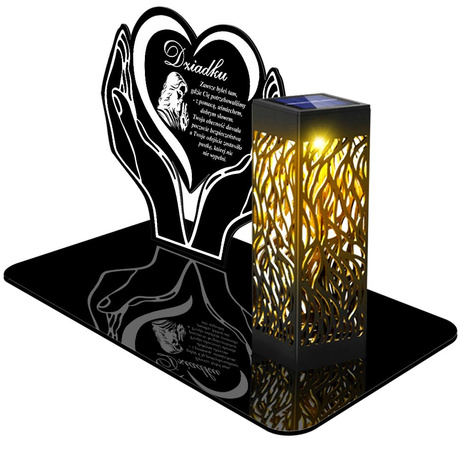 ZNICZ SOLARNY LED WIECZNY PODSTAWKA dla dziadka NA CMENTARZ GRÓB lampka 3D