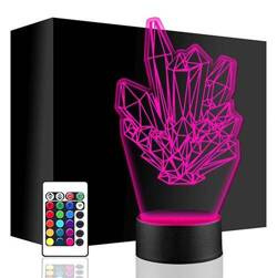 LAMPKA NOCNA LED DIAMENTY BRYLANTY 3D + PILOT prezent URODZINY statuetka