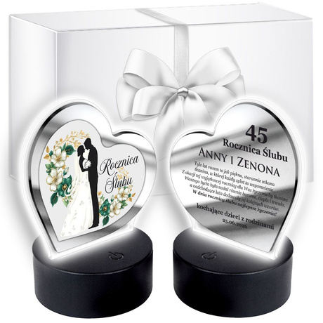 OBRAZEK LED PREZENT NA ROCZNICĘ ŚLUBU JUBILEUSZ 10 20 30 40 50 PAMIĄTKA