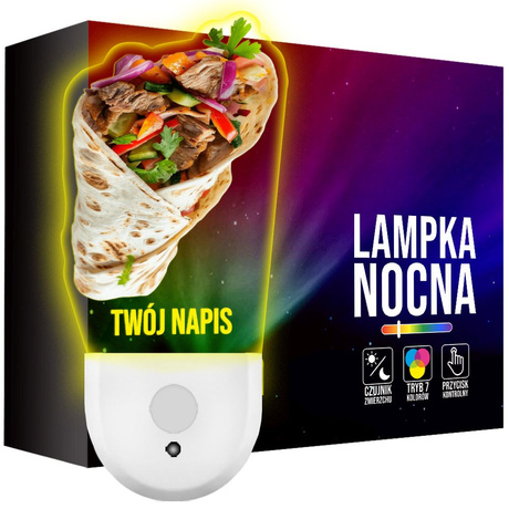 Lampka Nocna LED dla Dziecka KEBAB TORTILLA kontaktu gniazdka CZUJNIK