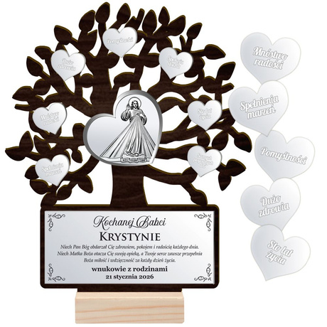 Prezent na Dzień Babci i Dziadka DRZEWKO SZCZĘŚCIA GRAWER DLA BABCI DZIADKA