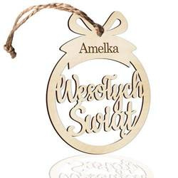 DUŻA BOMBKA NA CHOINKĘ IMIĘ 3D PREZENT UPOMINEK