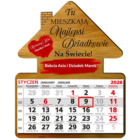 PREZENT NA DZIEŃ BABCI DZIADKA KALENDARZ 2026 DLA DZIADKÓW URODZINY ŚWIĘTA