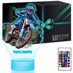 LAMPKA NOCNA LED 3D MOTOR CROSS prezent dziecka URODZINY statuetka