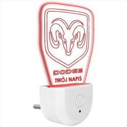 Lampka Nocna LED dla Dzieci DODGE LOGO do kontaktu gniazdka CZUJNIK