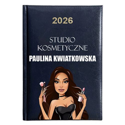 KALENDARZ KSIĄŻKOWY A5 dzienny 2026 ROK TERMINARZ NOTATNIK KOSMETYCZKA