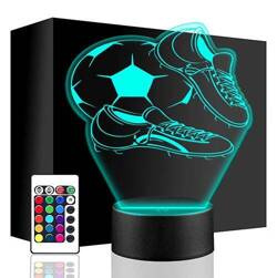 LAMPKA NOCNA PIŁKARZ PIŁKA KORKI 3D LED + PILOT prezent MIKOŁAJKI święta