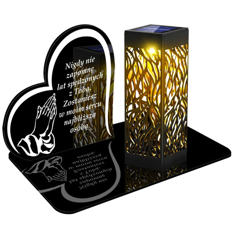 ZNICZ SOLARNY LED WIECZNY PODSTAWKA NA CMENTARZ GRÓB lampka Serce 3D 