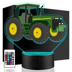 LAMPKA NOCNA CIĄGNIK TRAKTOR FARMA 3D + PILOT prezent URODZINY statuetka