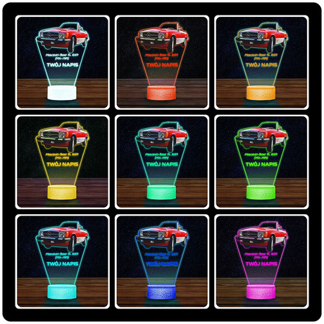 LAMPKA NOCNA LED 3D AUTO Mercedes-Benz SL R107 prezent dla dziecka URODZINY statuetka + pilot