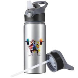 BIDON SPORTOWY BUTELKA NA WODĘ SŁOMKĄ UCHWYTEM SZTANGISTY WEIGHTLIFTING