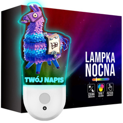 Lampka Nocna LED dla Dziecka FORTNITE ALPAKA LAMA kontaktu gniazdka CZUJNIK
