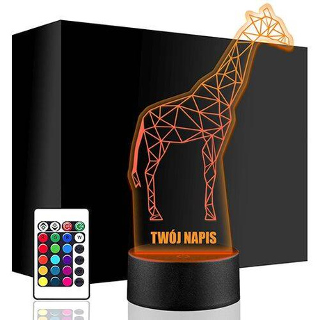 LAMPKA NOCNA LED ŻYRAFA ZOO ZWIERZĄTKO 3D PILOT prezent URODZINY statuetka
