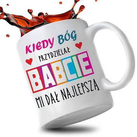 KUBEK 330ml PREZENT NA DZIEŃ BABCI UPOMINEK DLA BABCI SUPER BABCIA