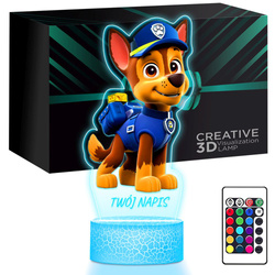 LAMPKA NOCNA LED 3D Psi Patrol Chase prezent dziecka URODZINY statuetka