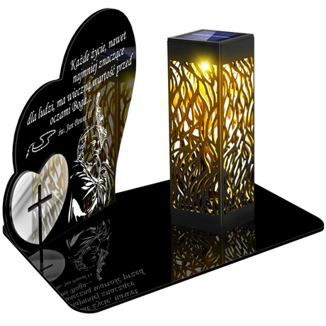 ZNICZ SOLARNY LED WIECZNY PODSTAWKA NA CMENTARZ GRÓB lampka Serce 3D