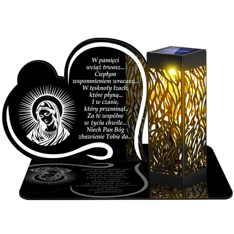 ZNICZ SOLARNY LED WIECZNY PODSTAWKA NA CMENTARZ GRÓB lampka Napis Serce 3D 