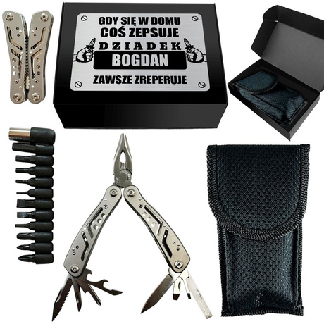 MULTITOOL 13w1 Z GRAWEREM prezent dla dziadka na święta Dzień Dziadka