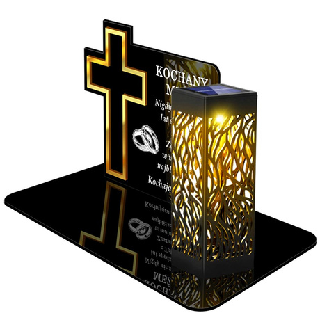 ZNICZ SOLARNY LED WIECZNY PODSTAWKA NA CMENTARZ GRÓB lampka Krzyż 3D DLA MĘŻA