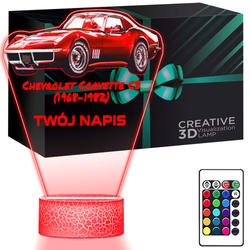 LAMPKA NOCNA LED 3D AUTO Chevrolet Corvette C3 prezent dla dziecka URODZINY statuetka + pilot