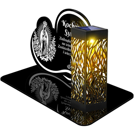 ZNICZ SOLARNY LED WIECZNY PODSTAWKA NA CMENTARZ GRÓB lampka Napis Serce 3D DLA SYNA
