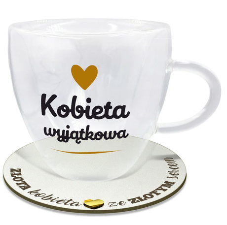 SZKLANKA TERMICZNA SERCE PODKŁADKA PREZENT DZIEŃ KOBIET DLA DZIEWCZYNY ŻONY