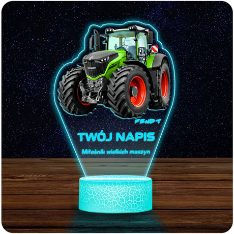 LAMPKA NOCNA LED 3D Traktor Fendt prezent dziecka URODZINY statuetka