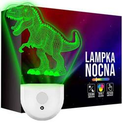 Lampka Nocna LED dla Dzieci DINOZAUR T-REX do kontaktu gniazdka CZUJNIK